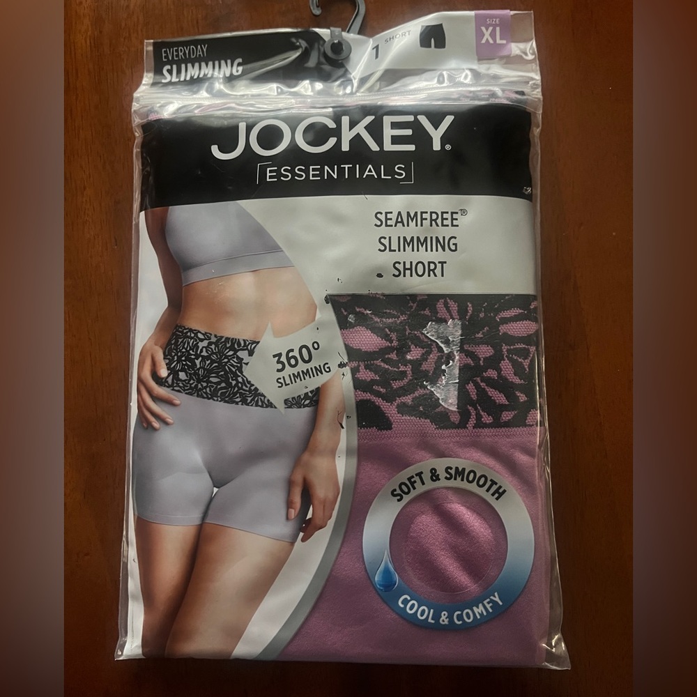 Jockey Essentials Seamfree Slimming Short - Sz XL (44-46” hips), color: pink